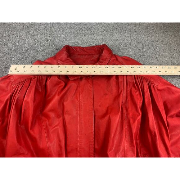 Vintage Gino Di Giorgio Women Medium Red Leather Jacket - Picture 5 of 9